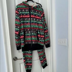Festive Holiday Pajama Set - Red, Green, Black